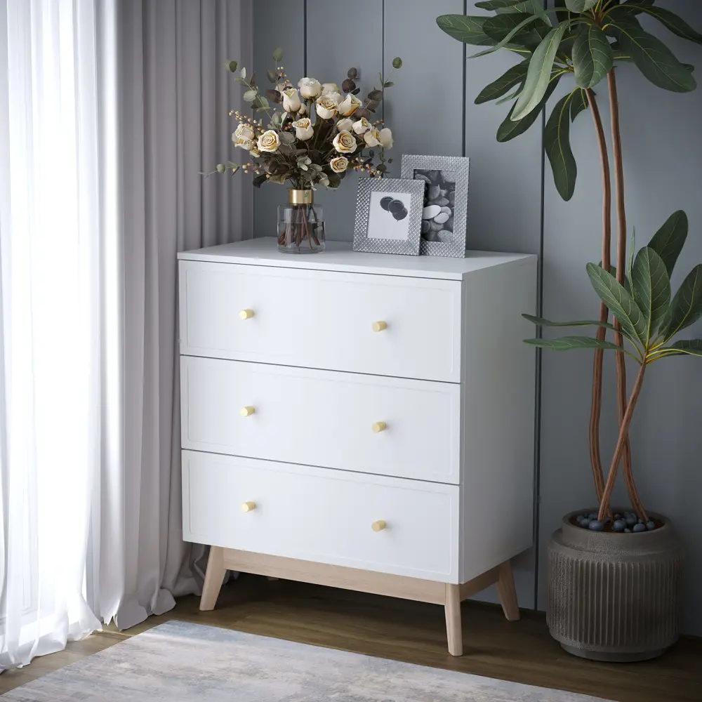 Фото Комод KONSENSA Амьен 3 ящика 80х94х41.7 см ЛДСП цвет белый Фото Комод KONSENSA Амьен 3 ящика 80х94х41.7 см ЛДСП цвет белый