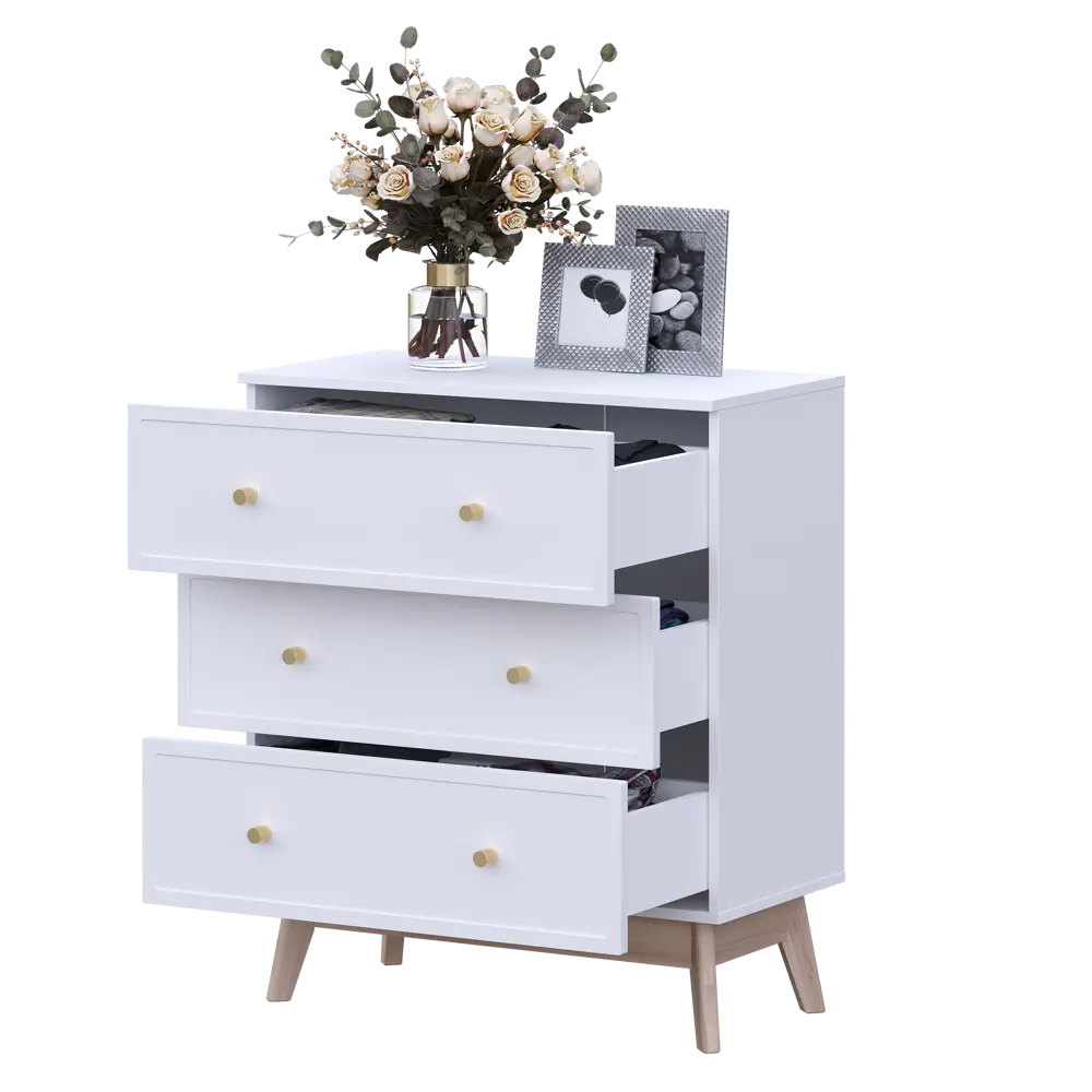 Фото 9 Комод KONSENSA Амьен 3 ящика 80х94х41.7 см ЛДСП цвет белый Фото 9 Комод KONSENSA Амьен 3 ящика 80х94х41.7 см ЛДСП цвет белый