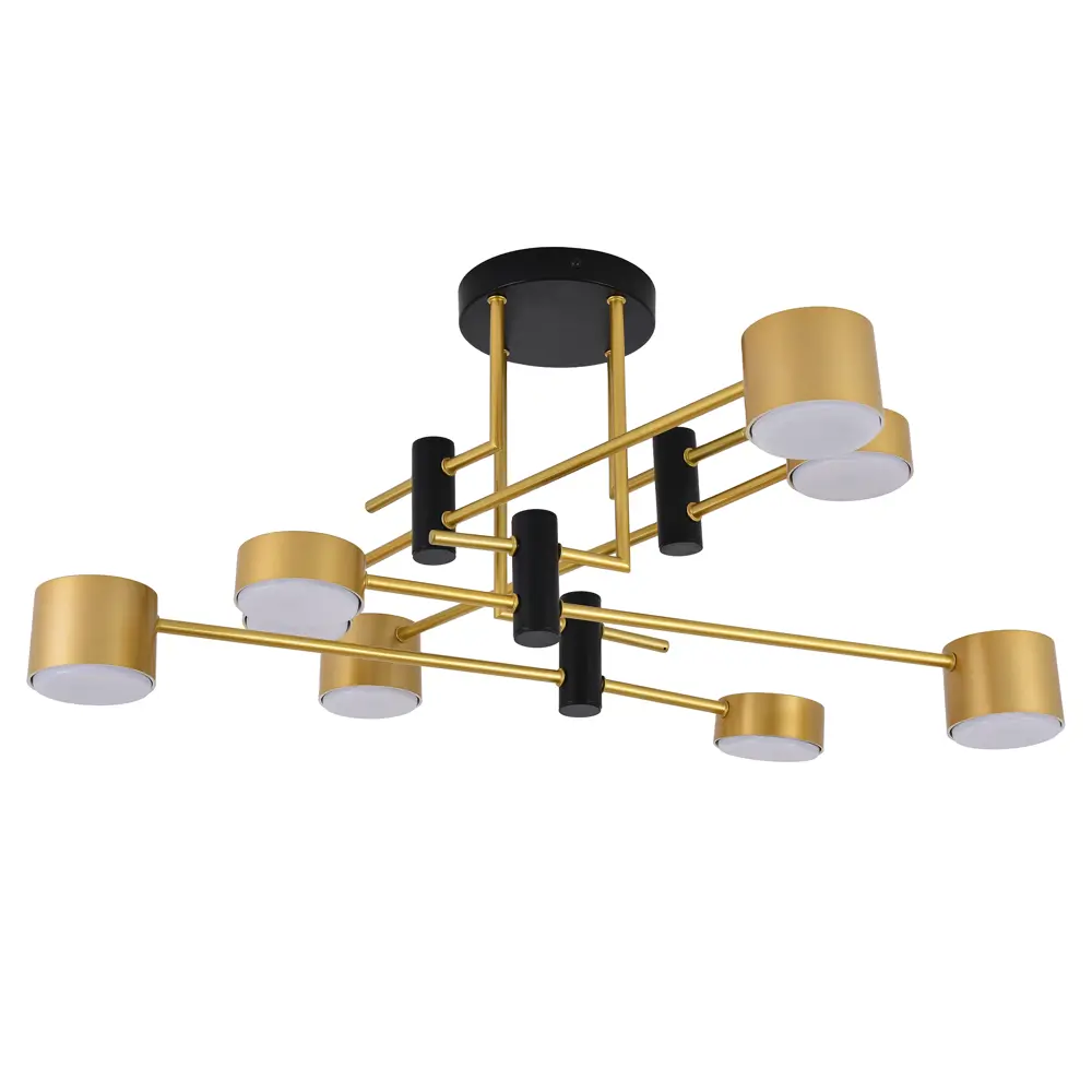 Фото 3 Люстра потолочная Comfi Dizzy 8 ламп 11 м² цвет черный/золотой