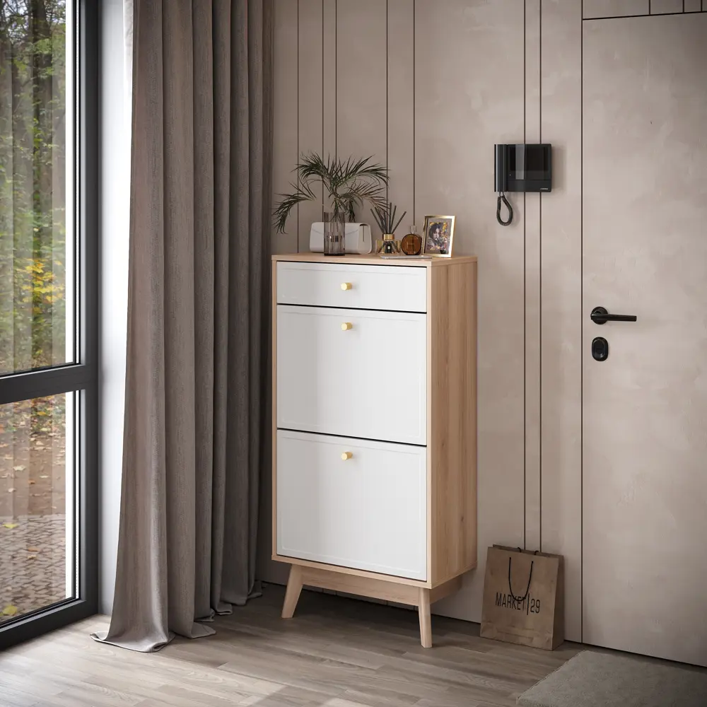 Фото Обувница KONSENSA Лион Амьен 60x120x30 см 1 секция ЛДСП цвет белый/коричневый Фото Обувница KONSENSA Лион Амьен 60x120x30 см 1 секция ЛДСП цвет белый/коричневый