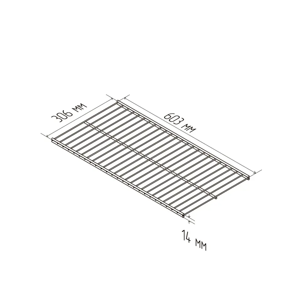 Фото 4 Полка сетчатая Larvij 60.3x30.6 см металл цвет белый