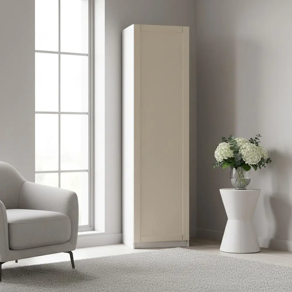 Фото 2 Шкаф распашной Байонна латте 60х232,2х54,5 с 3 полками и 3 ящиками ЛДСП каркас белый