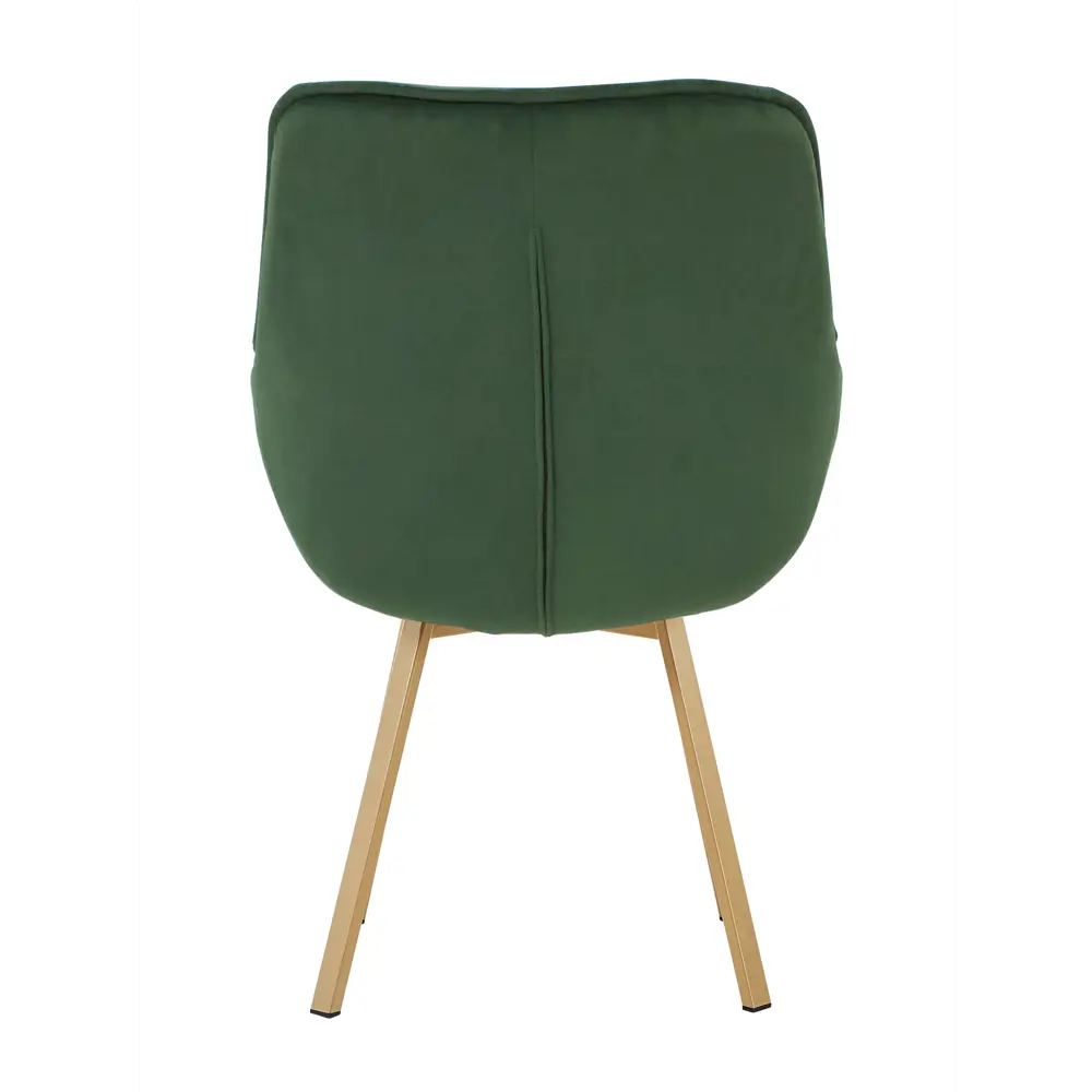 Фото 2 Кресло мягкое Elliot поворотное на 360 градусов велюр темно-зеленый ноги шампань комплект 2 штуки