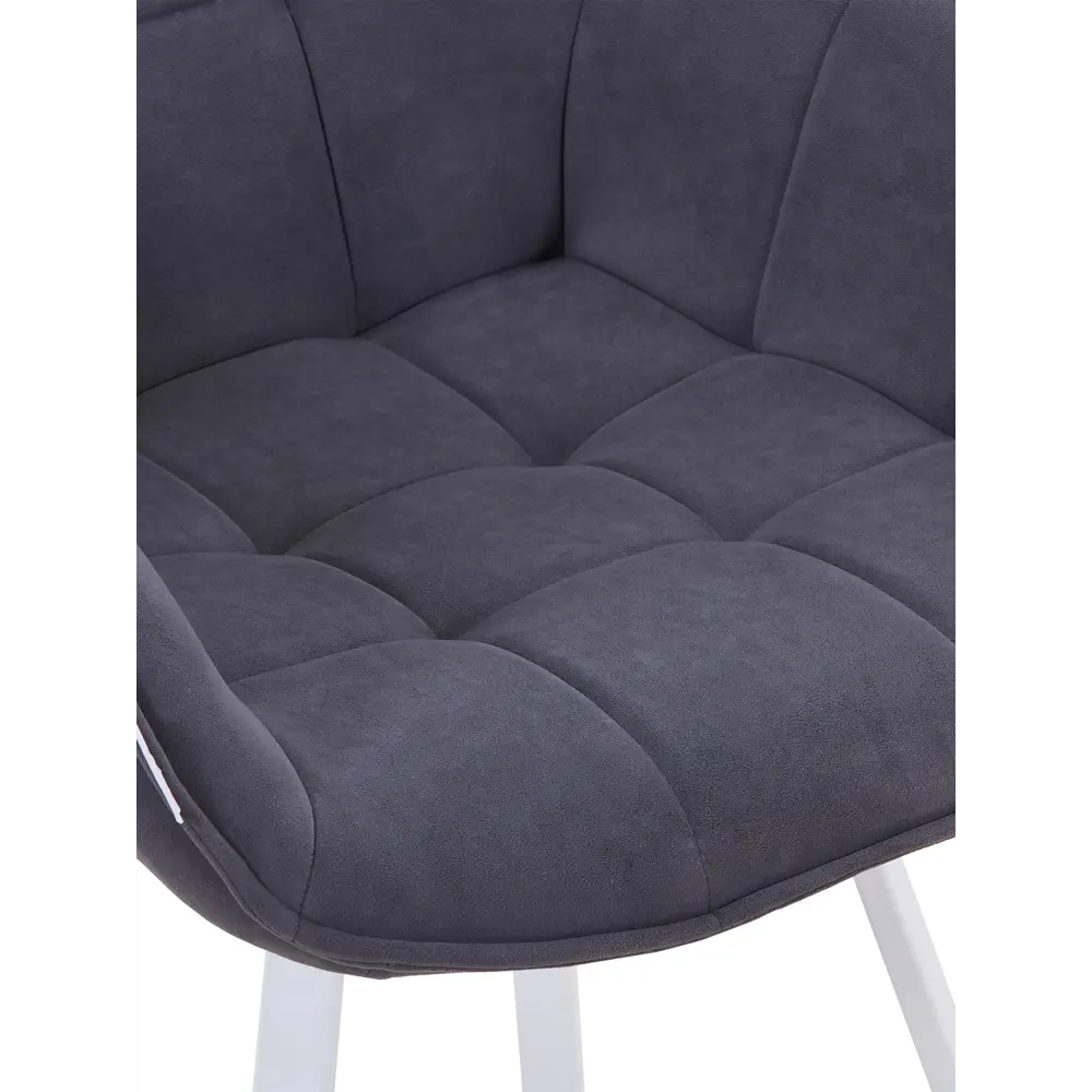 Фото 4 Кресло мягкое Elliot поворотное на 360 градусов велюр темно-серый ноги белые комплект 2 штуки Фото 4 Кресло мягкое Elliot поворотное на 360 градусов велюр темно-серый ноги белые комплект 2 штуки