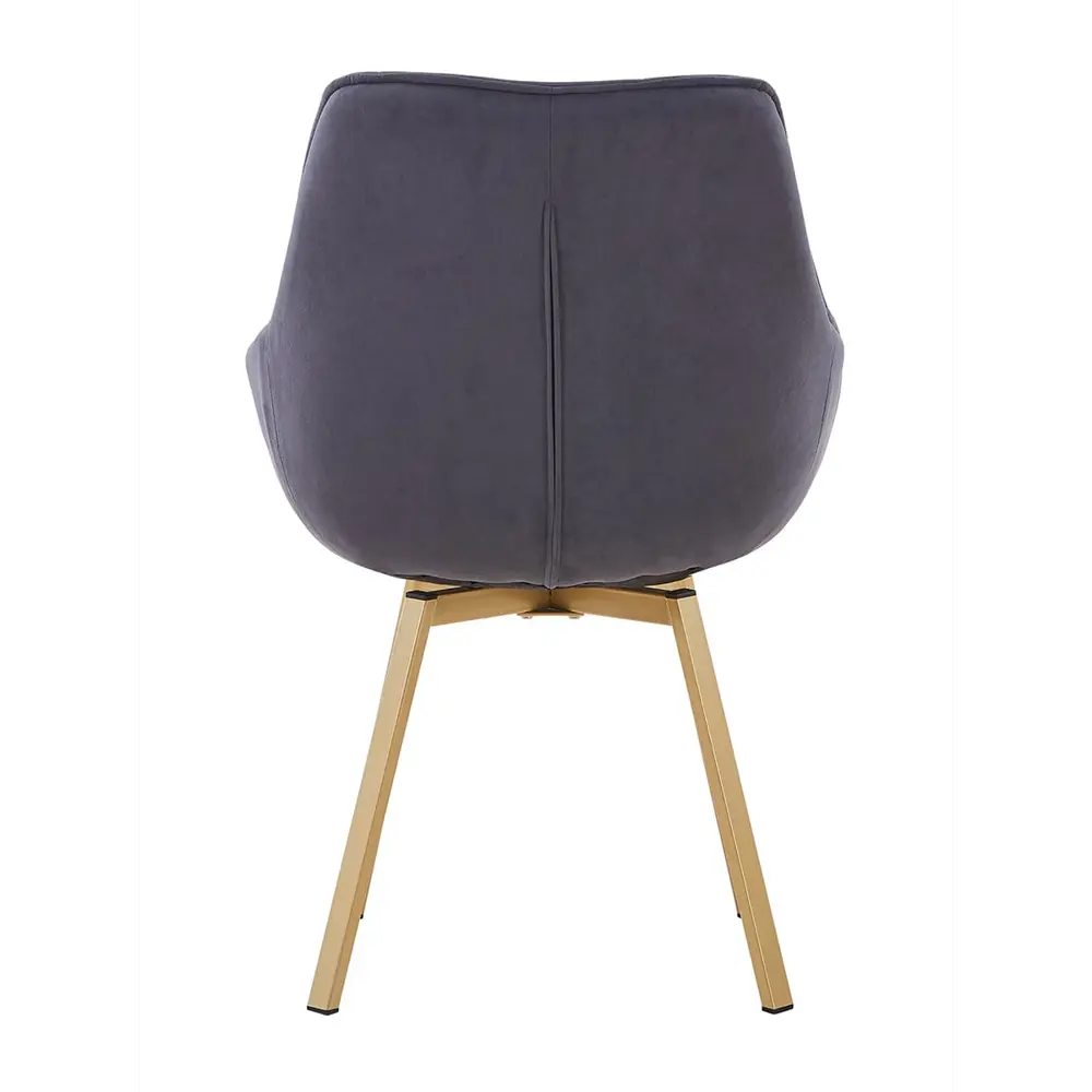 Фото 5 Кресло мягкое Elliot поворотное на 360 градусов велюр темно-серый ноги шампань комплект 2 штуки Фото 5 Кресло мягкое Elliot поворотное на 360 градусов велюр темно-серый ноги шампань комплект 2 штуки