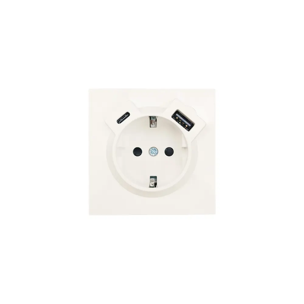 Фото Розетка USB встраиваемая Zima с заземлением цвет слоновая кость Фото Розетка USB встраиваемая Zima с заземлением цвет слоновая кость