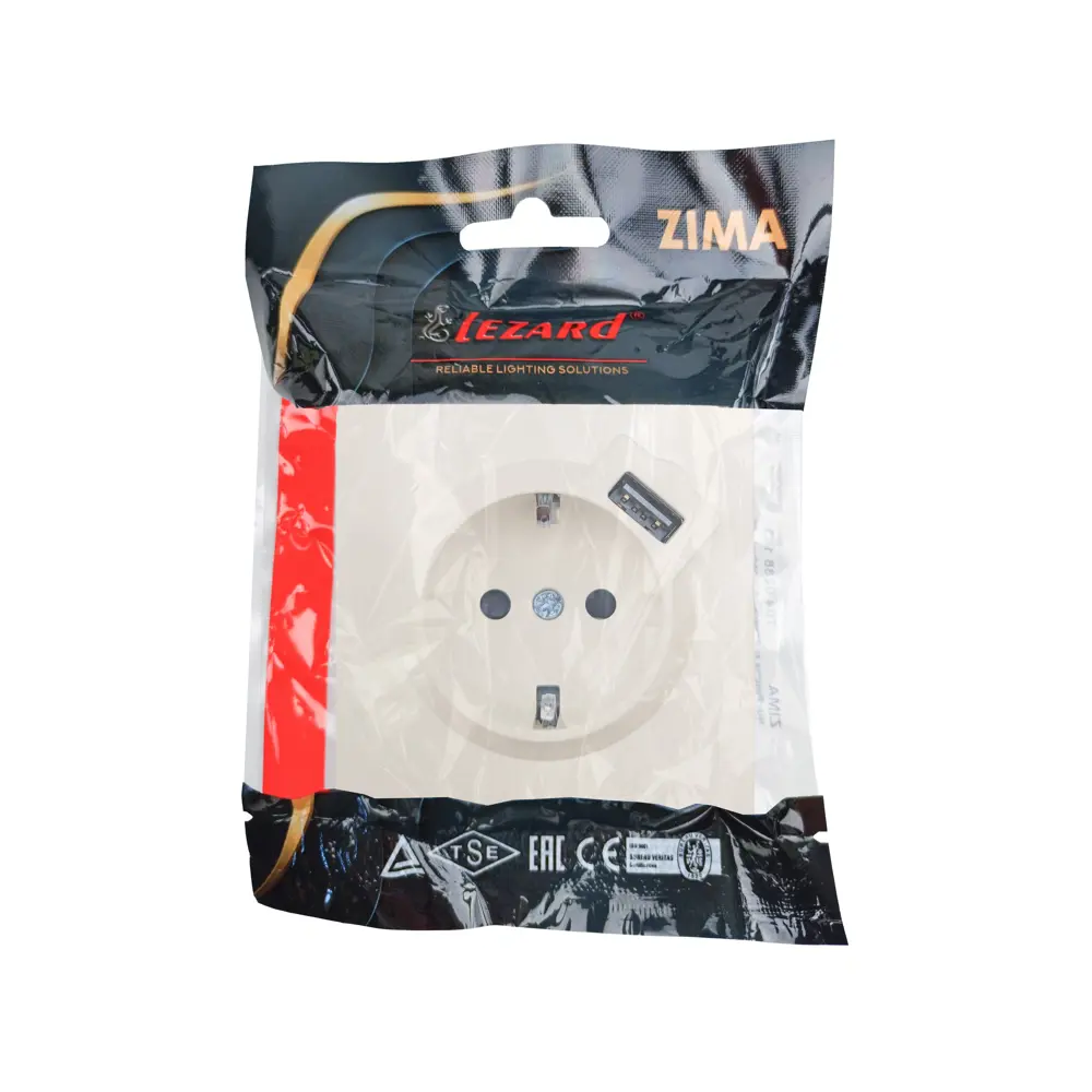 Фото 6 Розетка USB разъем встраиваемая Zima с заземлением цвет слоновая кость Фото 6 Розетка USB разъем встраиваемая Zima с заземлением цвет слоновая кость