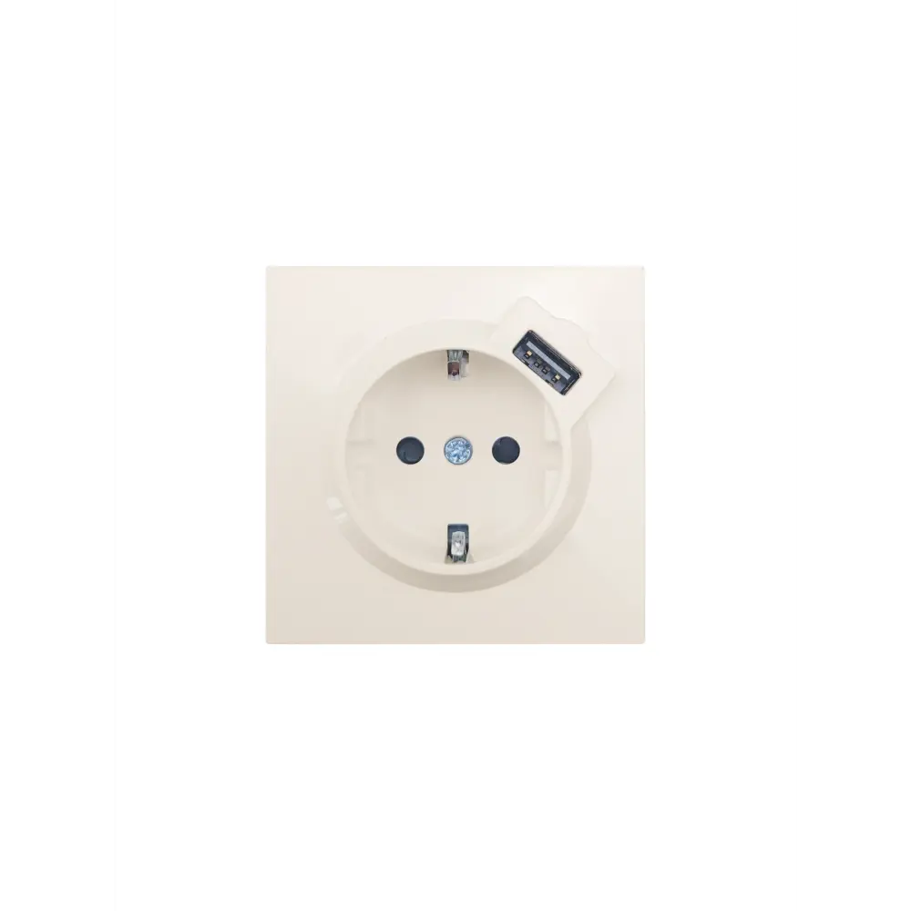 Фото 5 Розетка USB разъем встраиваемая Zima с заземлением цвет слоновая кость Фото 5 Розетка USB разъем встраиваемая Zima с заземлением цвет слоновая кость