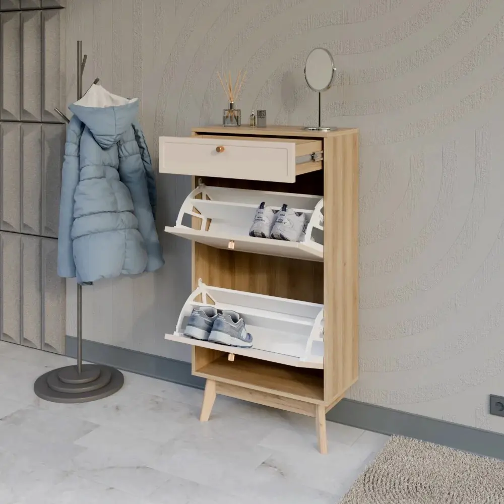 Фото 7 Обувница KONSENSA Лион Амьен 60x120x30 см 1 секция ЛДСП цвет бежевый Фото 7 Обувница KONSENSA Лион Амьен 60x120x30 см 1 секция ЛДСП цвет бежевый