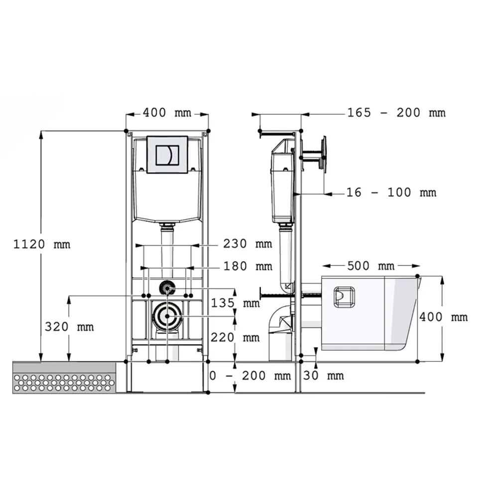 Фото 9 Инсталляция DI для подвесного унитаза с кнопкой цвет белый Фото 9 Инсталляция DI для подвесного унитаза с кнопкой цвет белый