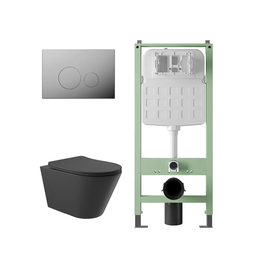 Фото 4 Комплект инсталляция с унитазом Alentori ALS.SIS1101.CRCV0240 цвет черный