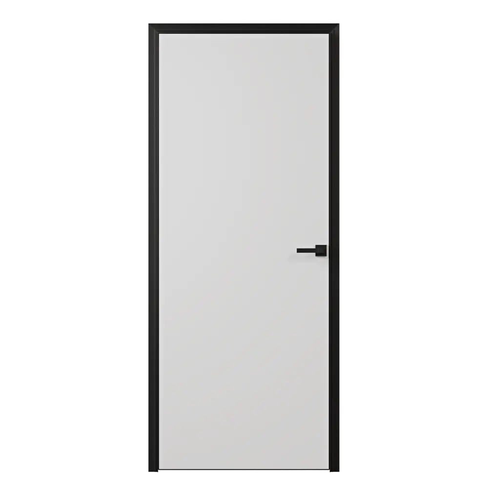 Фото Дверь межкомнатная глухая Invisible 60x230 см грунт левая цвет белый/черный с замком Фото Дверь межкомнатная глухая Invisible 60x230 см грунт левая цвет белый/черный с замком