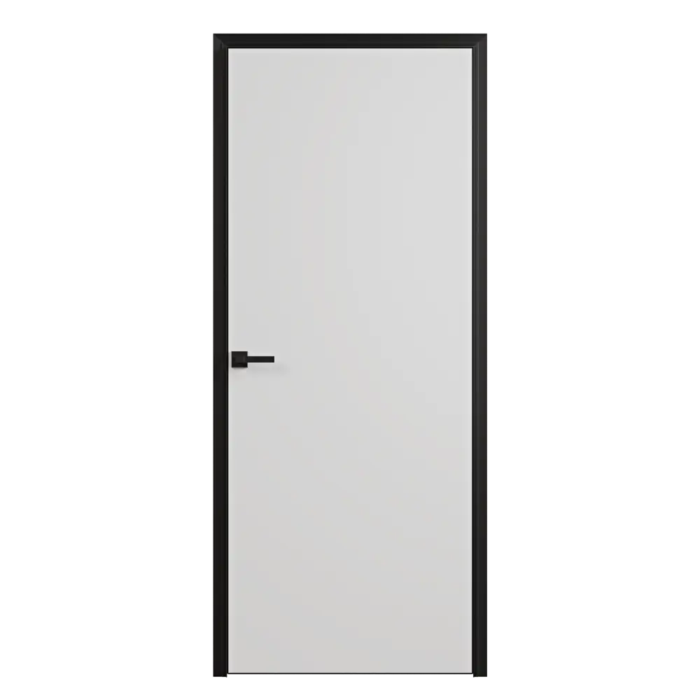 Фото Дверь межкомнатная глухая Invisible 60x200 см грунт правая цвет белый/черный с замком Фото Дверь межкомнатная глухая Invisible 60x200 см грунт правая цвет белый/черный с замком