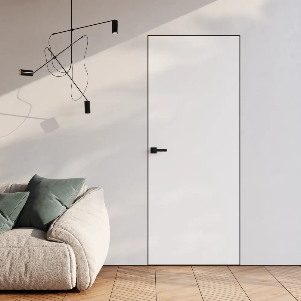 Фото 6 Дверь межкомнатная глухая Invisible 80x220 см грунт цвет белый/черный с замком Фото 6 Дверь межкомнатная глухая Invisible 80x220 см грунт цвет белый/черный с замком