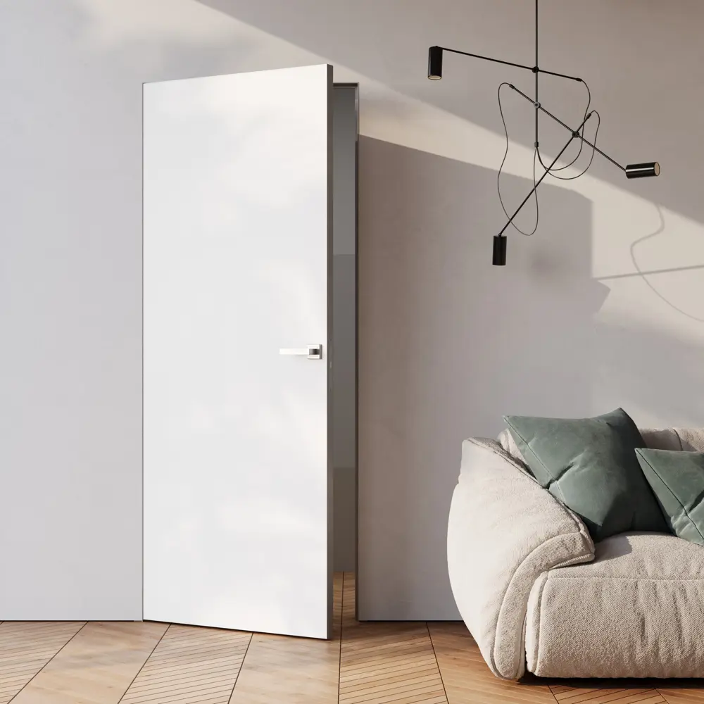 Фото 7 Дверь межкомнатная глухая Invisible 70x220 см грунт левая цвет белый с замком Фото 7 Дверь межкомнатная глухая Invisible 70x220 см грунт левая цвет белый с замком