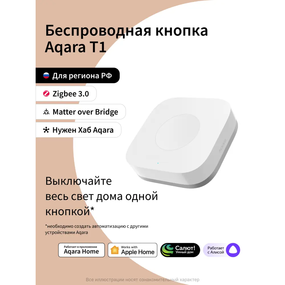 Фото 2 Умная беспроводная кнопка Aqara T1 WB-R02D