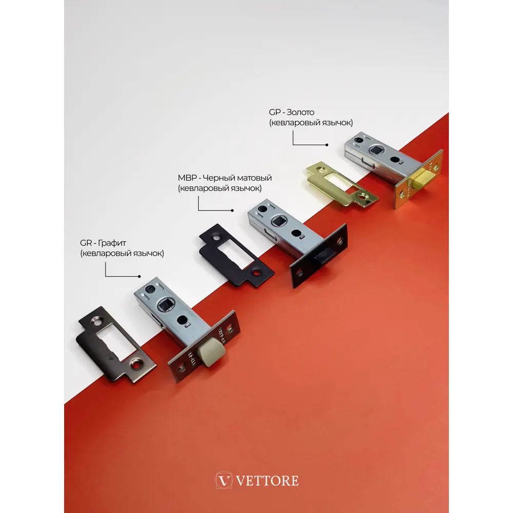 Фото 5 Защелка Vettore C-03B Kevlar 100 NI никель 4 шт