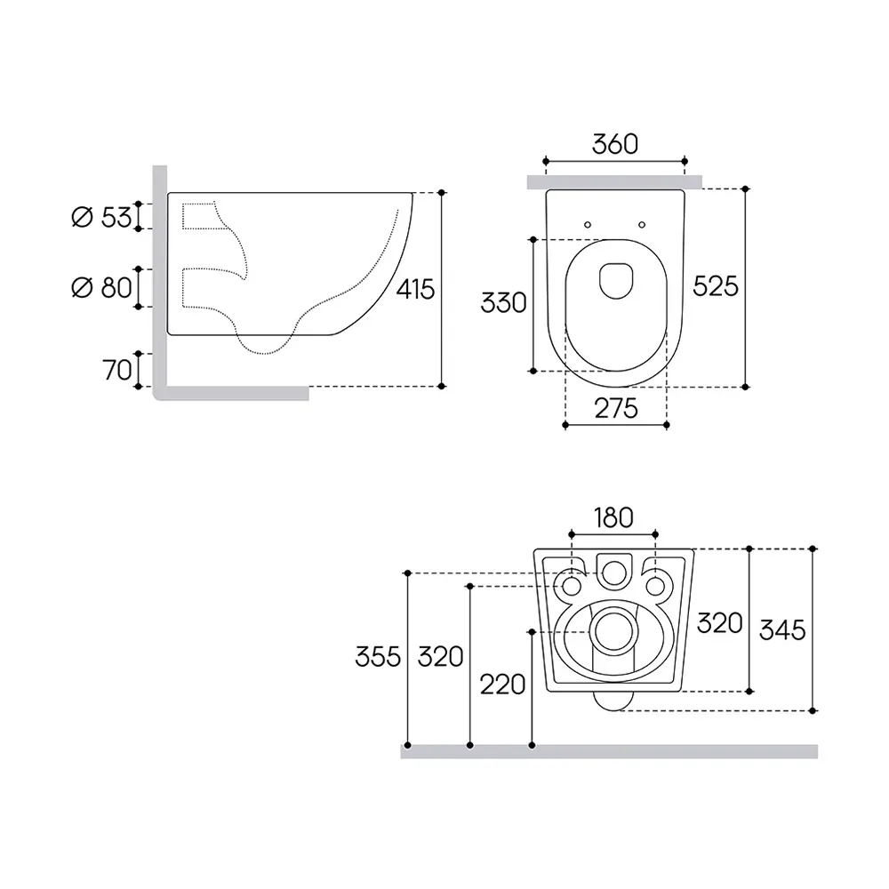 Фото 14 Комплект инсталляция и унитаз Teymi Aina 50 T70033T70020WMOV2130 с клавишей Teymi Aina белый матовый и унитазом Vortex Торнадо Soft-Close серый