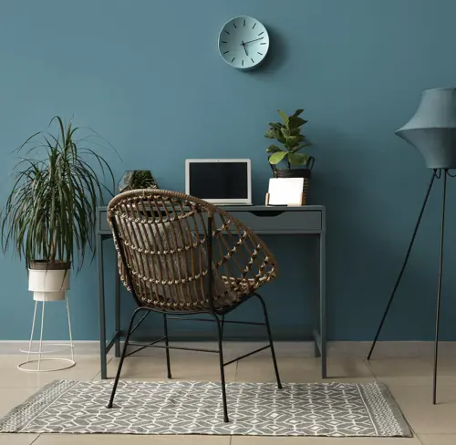 Стильный изумрудный кабинет.