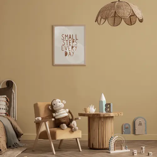 Как разнообразить бежевый интерьер в детской.