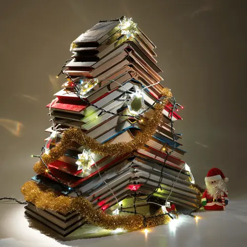 Ёлка из книг.