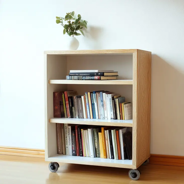 Книжный стеллаж с колёсиками