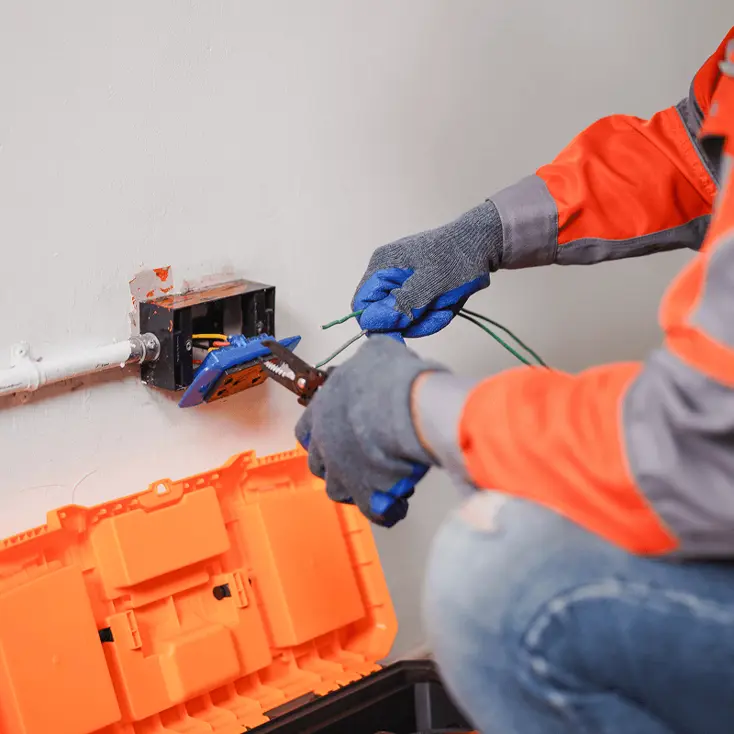 Надевайте перчатки, когда работаете с электропроводкой.