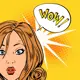 Холст 20х20 см «Wow девушка»