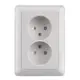 Розетка Schneider Electric W59, 2 разъема, цвет белый