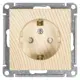Розетка Schneider Electric W59 с заземлением, защитные шторки, сосна