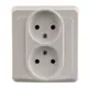 Розетка Schneider Electric Этюд, 2 разъема, цвет белый