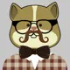 Картина на холсте «Hipster cat бежевый» 20х20 см