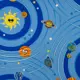 Ковровое покрытие «Космос», 4 м, цвет голубой