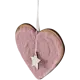Украшение ёлочное «Сердечко», 11 см, дерево, цвет розовый