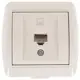 Розетка компьютерная накладная Lezard Nata RJ45, цвет кремовый