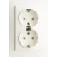 Розетка двойная встраиваемая Systeme Electric Unica с заземлением со шторками цвет бежевый