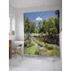 Штора для ванной JoyArty Декоративный парк из ткани, 180x200 см с крючками