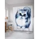 Штора для ванной JoyArty Милый пушистик из ткани, 180x200 см с крючками