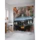 Штора для ванной JoyArty Граффити автомобиль из ткани, 180x200 см с крючками