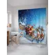 Штора для ванной JoyArty Санта везет подарки из ткани, 180x200 см с крючками