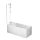 Ванна акриловая AM.PM 150x70 Gem W90ASET-150W90BS80CT с каркасом и шторкой на борт W90BS-080-140CT в комплекте
