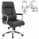Кресло офисное Brabix Premium Phaeton Ex-502, натуральная кожа, хром, черное, 530882