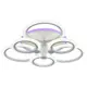 Светодиодная люстра 8076/3+3 WHT 108W+8W RGB, Profit Light