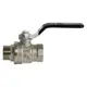 Кран шаровой прямой VRT 528896 DN20 PN20 3/4" ВР-НР латунь ручка рычаг