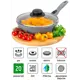 Сковорода глубокая Elan Gallery ГАРМОНИЯ ВКУСА 120587 29см, Серый мрамор с крышкой D20, съёмная ручка