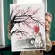 Картина без обрамления Red panda 60x40 см Сакура и кот