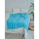 Плед Almaforhome КвадратыПок/голубмят, 215x140 см, трикотаж, цвет ледяной