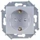 Розетка одинарная встраиваемая Simon 1591443-033 16 А 230 В IP20 Алюминий 2 шт.