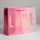 Набор 3 шт пакеты подарочные крафтовые "love" 40*31*11.5 см 5177931