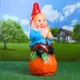 Садовая фигура Хорошие сувениры Гном на апельсине 22x28x54см